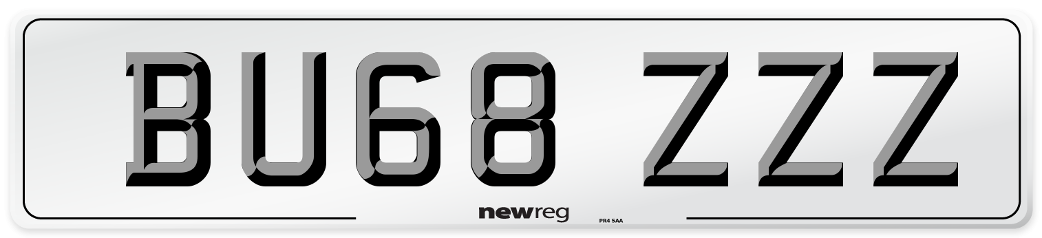 BU68 ZZZ Number Plate from New Reg